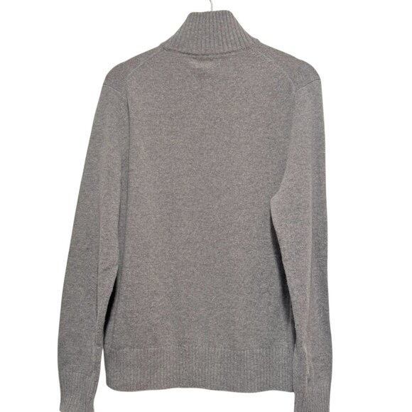 Banana Republic Gray 1/4 Zip Italian Wool Blend Pullover Sweater Mens Medium - Picture 4 of 10